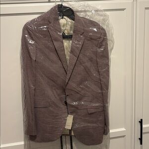 All Saints Ross Slim Fit Mauve Melange Wool Blend Suit Jacket
